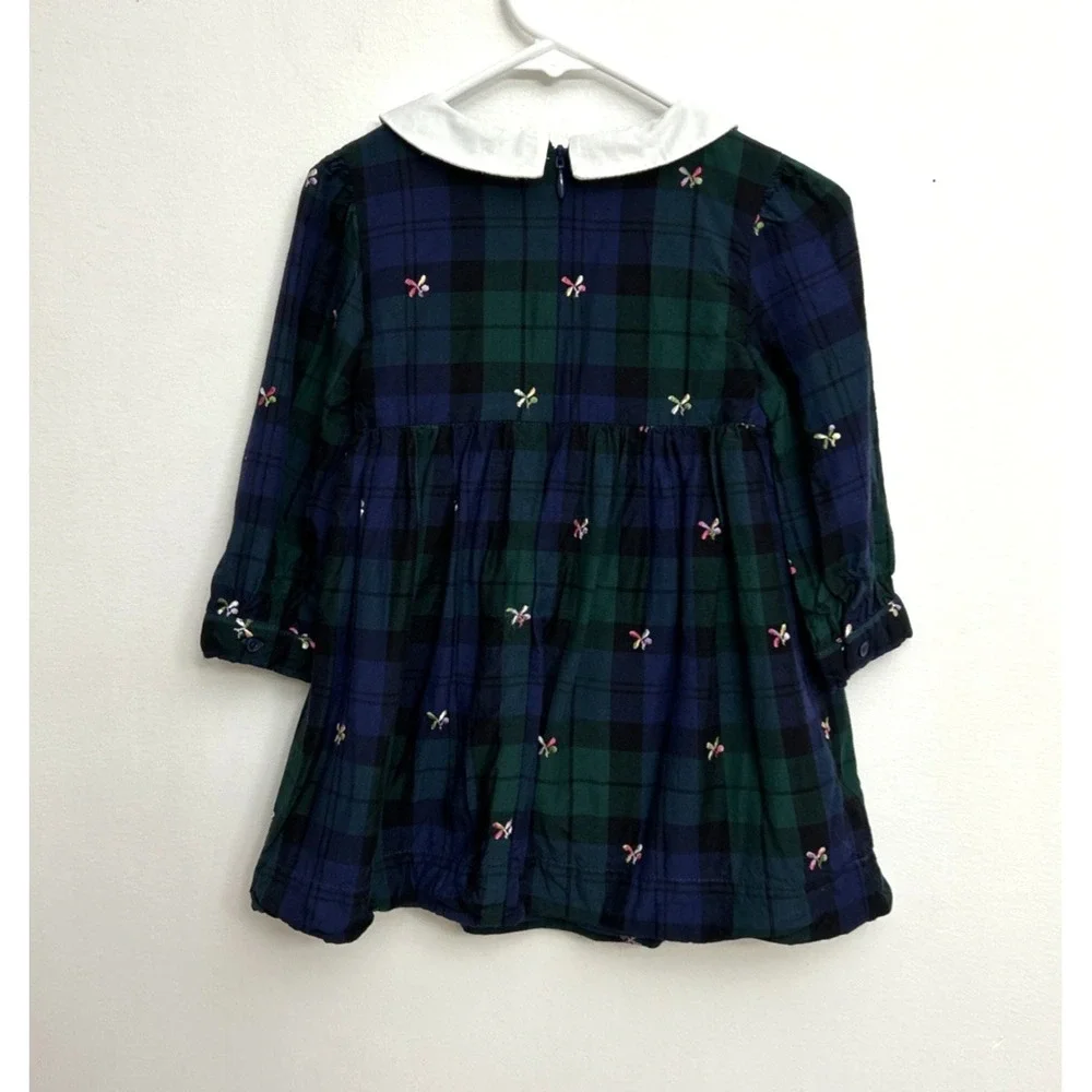 Gap x Sarah Jessica‎ Parker Dress & Bloomers 2T Collared Blue Green Plaid Floral